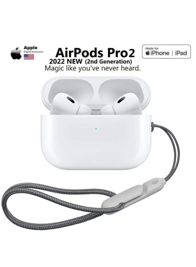 سماعات بلوتوث لاسلكية برو 2 لأجهزة آيفون - صوت عالي الجودة، تصميم مريح، تحكم باللمس، عمر بطارية طويل، خاصية إلغاء الضوضاء، مثالية للموسيقى والمكالمات والرياضة - Image 3